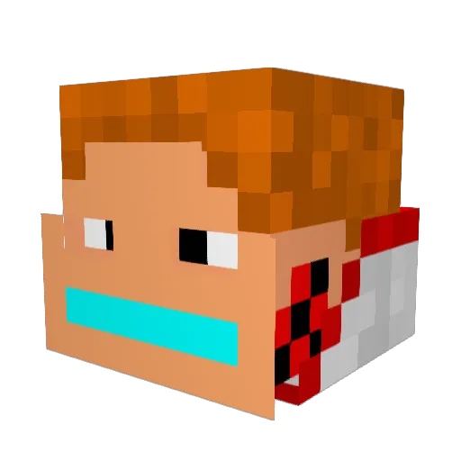 Codiixor Minecraft avatar head, 3D render