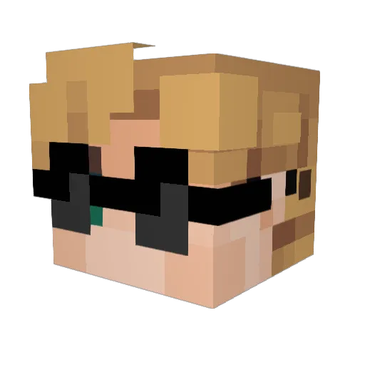 CodingWithJuRi Minecraft avatar head, 3D render