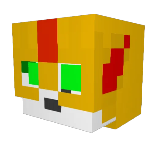Coditor Minecraft avatar head, 3D render