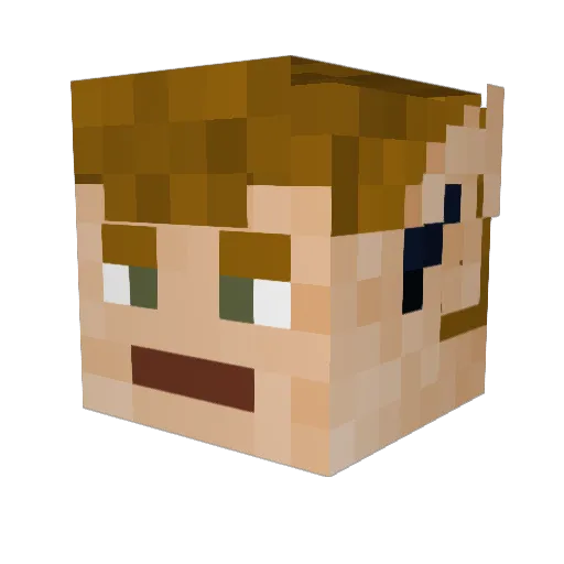 Coelurosauria Minecraft avatar head, 3D render