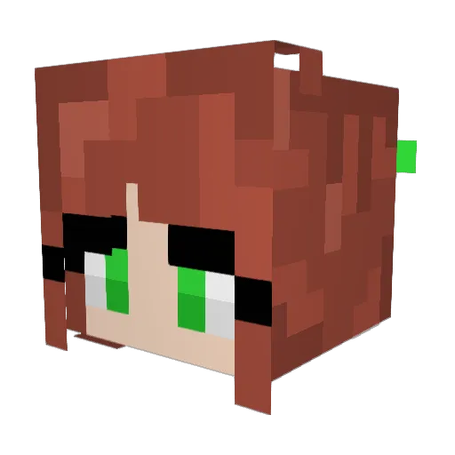 CoffeeCakeMonika Minecraft avatar head, 3D render