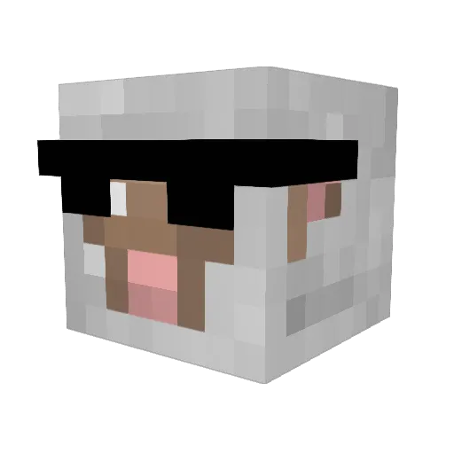 CoffeeeAddict Minecraft avatar head, 3D render