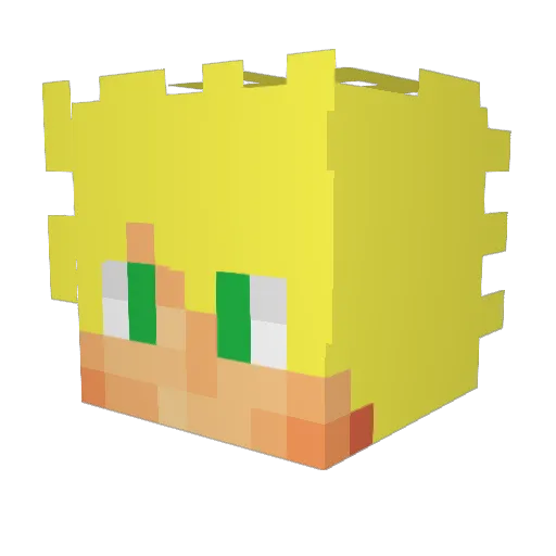 Coffydoo Minecraft avatar head, 3D render