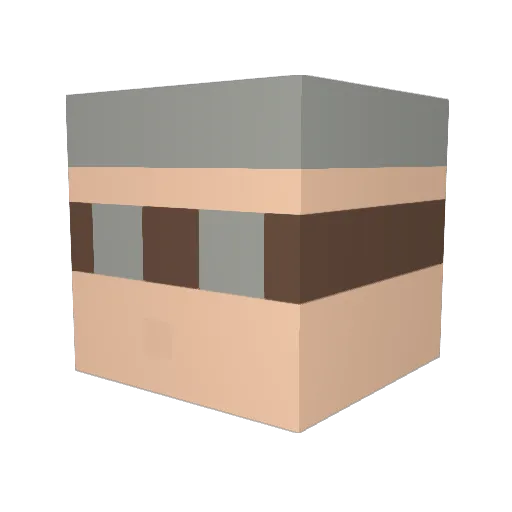 Cogsparkly Minecraft avatar head, 3D render