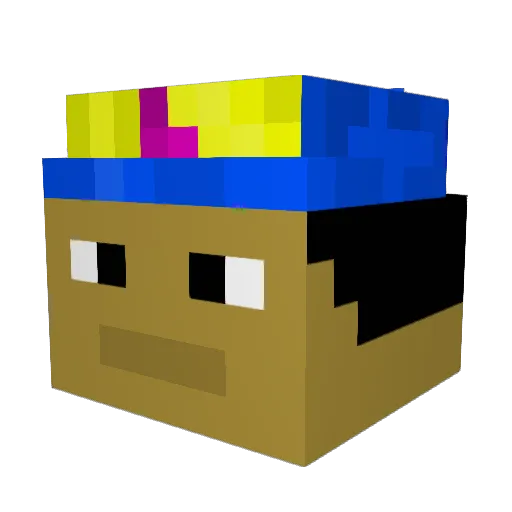 Cohetem Minecraft avatar head, 3D render