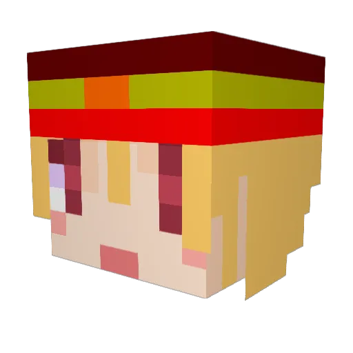 Cohzki Minecraft avatar head, 3D render