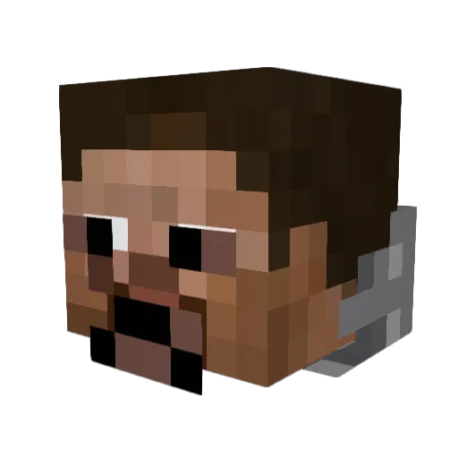 CoinBroker Minecraft avatar head, 3D render