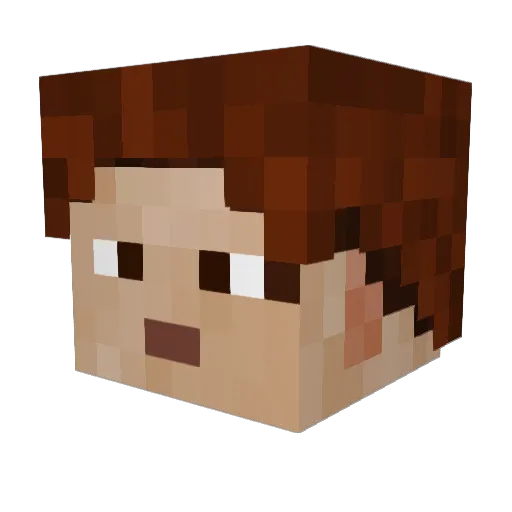Coinvictory Minecraft avatar head, 3D render