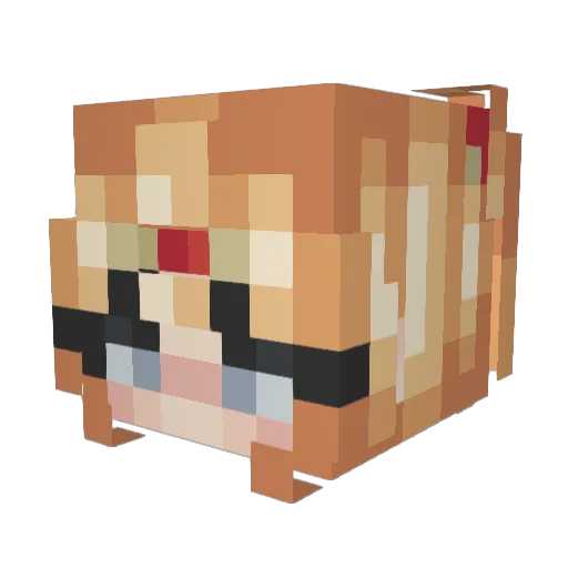 Cokelia Minecraft avatar head, 3D render