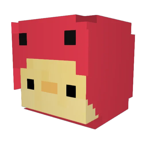 Coklutscher Minecraft avatar head, 3D render