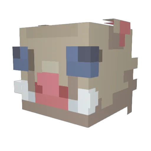 ColNat27 Minecraft avatar head, 3D render