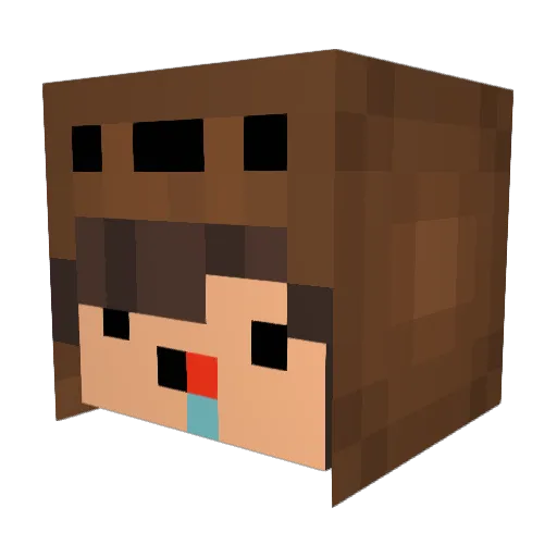 ColaNutella Minecraft avatar head, 3D render