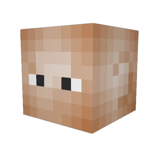 Colaexotic Minecraft avatar head, 3D render
