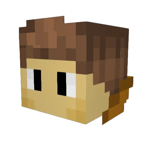 Colbang Minecraft avatar head, 3D render