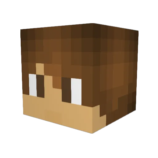 Colbertio Minecraft avatar head, 3D render