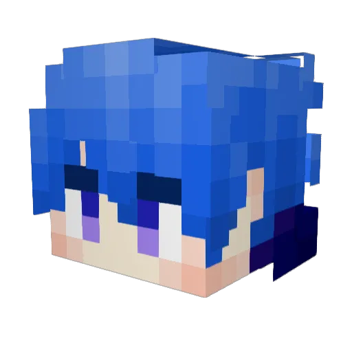 ColdQuiet Minecraft avatar head, 3D render