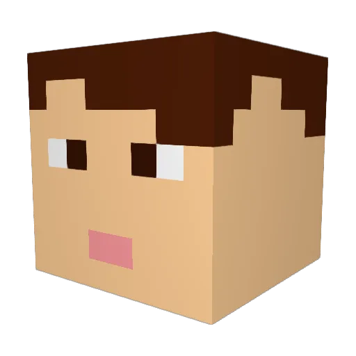 Colkick Minecraft avatar head, 3D render