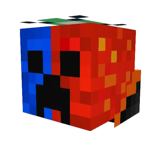 ColomboSan Minecraft avatar head, 3D render