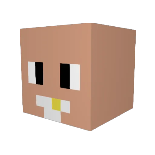 ColonelBossman Minecraft avatar head, 3D render