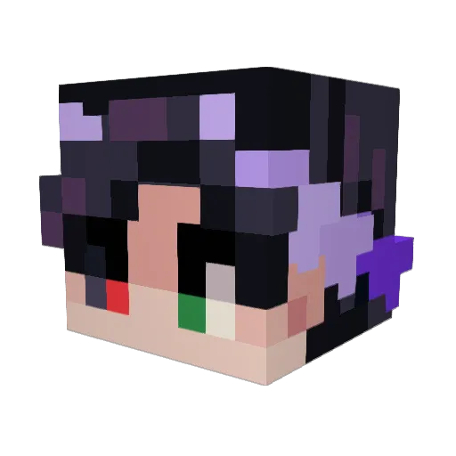 ColorblindMuse Minecraft avatar head, 3D render