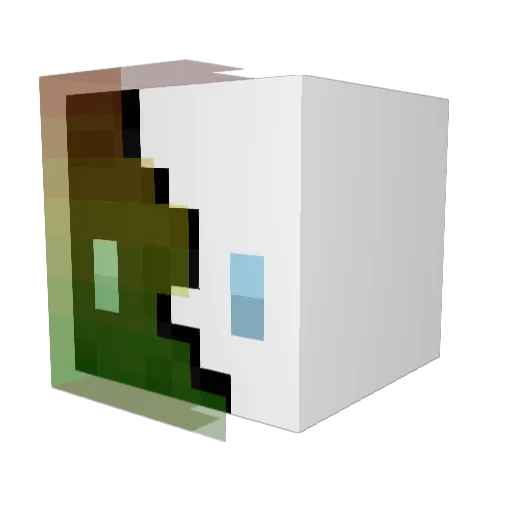 ColorfulJew Minecraft avatar head, 3D render