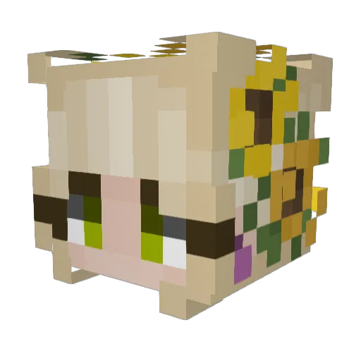 ColorfulPlatinum Minecraft avatar head, 3D render