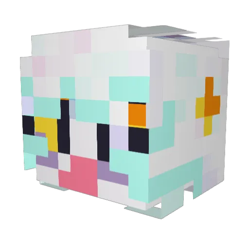 Colorisia Minecraft avatar head, 3D render