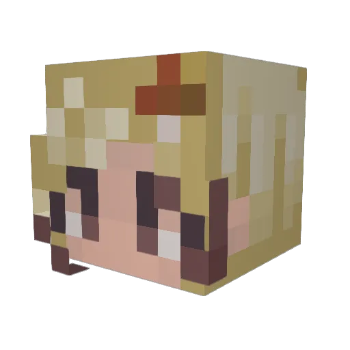 ColorlessWishes Minecraft avatar head, 3D render