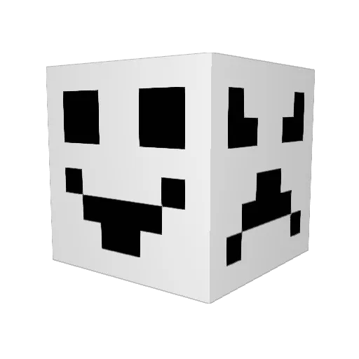 Colormelt Minecraft avatar head, 3D render