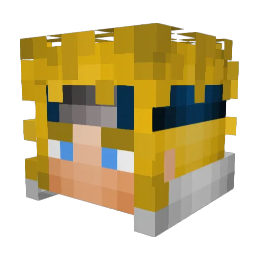 Coloro Minecraft avatar head, 3D render