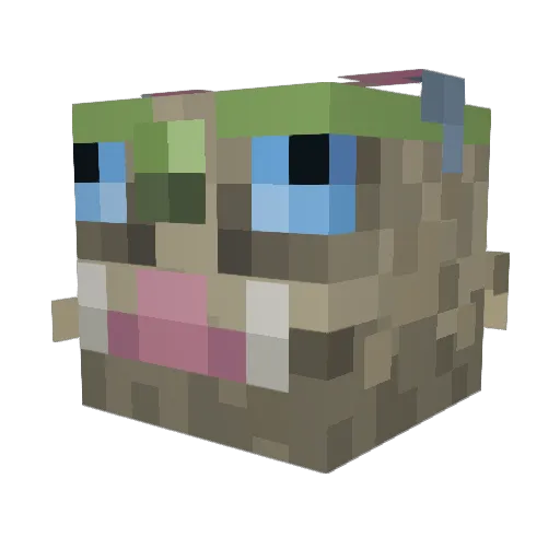 ColossaX Minecraft avatar head, 3D render