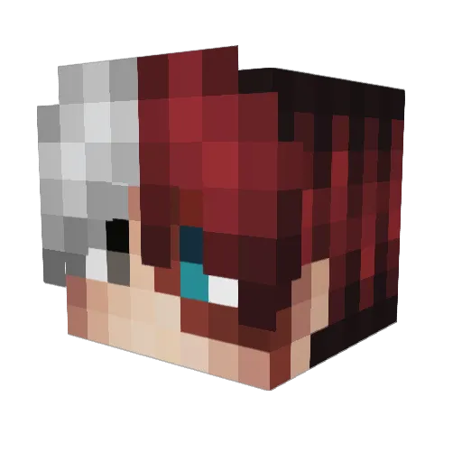 ColourRed Minecraft avatar head, 3D render