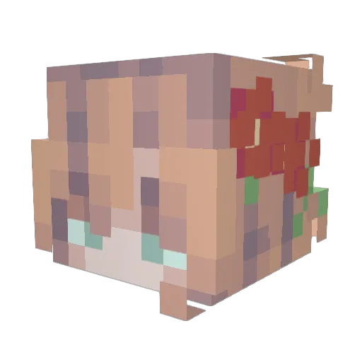 Coloura Minecraft avatar head, 3D render