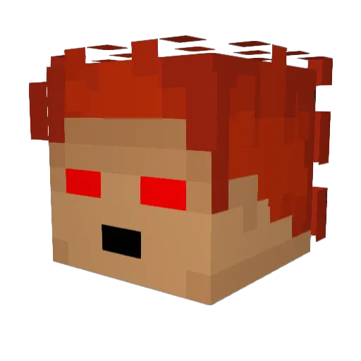 Colouredfruit Minecraft avatar head, 3D render