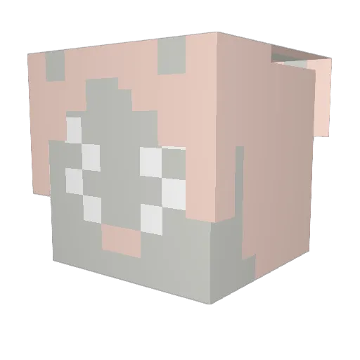 ColourlessQueen Minecraft avatar head, 3D render