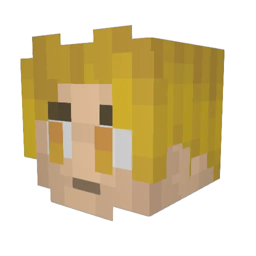 Columka Minecraft avatar head, 3D render