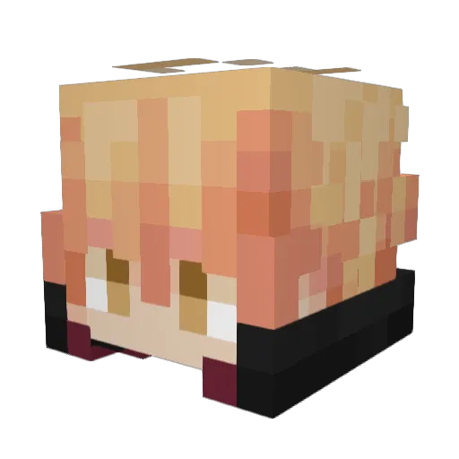 Com2Kaito Minecraft avatar head, 3D render
