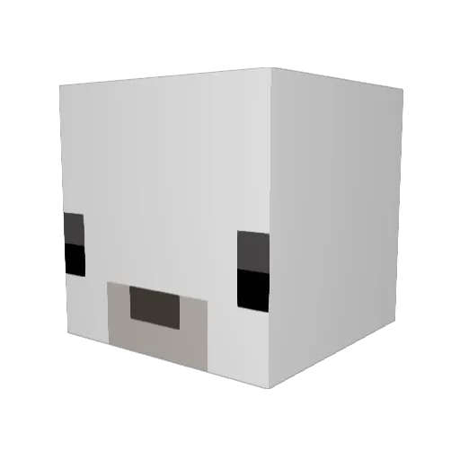 Comaaaaa Minecraft avatar head, 3D render