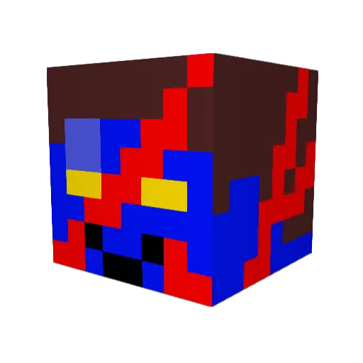 ComanderGeneral Minecraft avatar head, 3D render