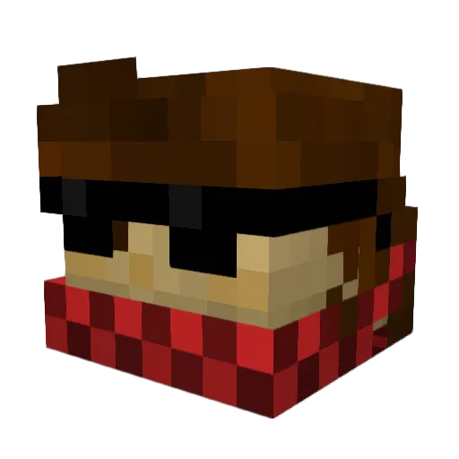 CombatBorn Minecraft avatar head, 3D render