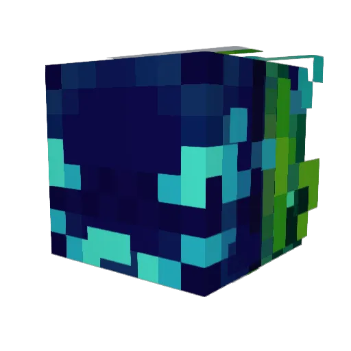 CombatPug Minecraft avatar head, 3D render
