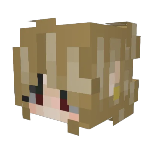 Comestibles Minecraft avatar head, 3D render