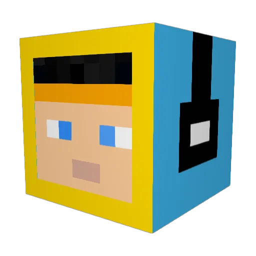 CometBurst Minecraft avatar head, 3D render