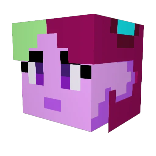 CometNeon Minecraft avatar head, 3D render