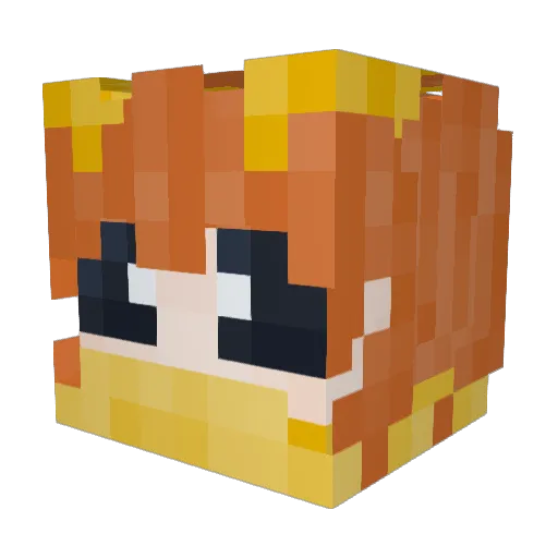 Cometbug Minecraft avatar head, 3D render