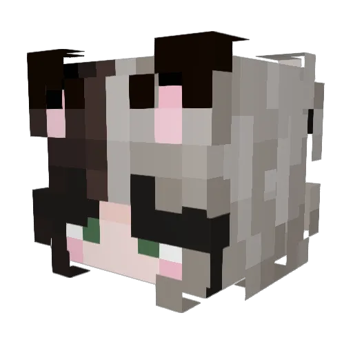 ComfieCat Minecraft avatar head, 3D render
