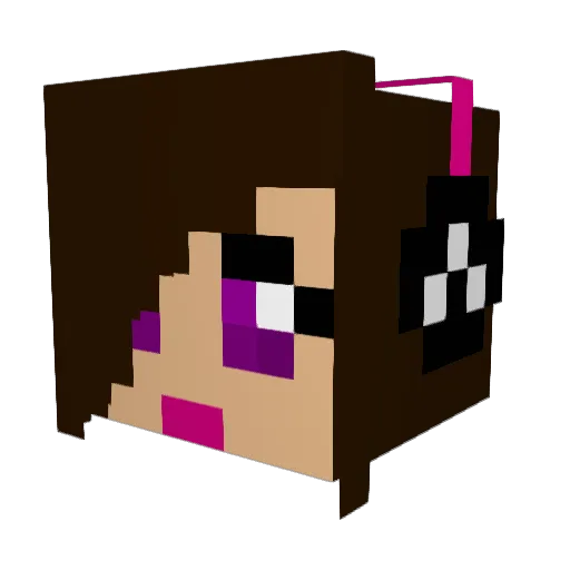 ComicGirl54 Minecraft avatar head, 3D render