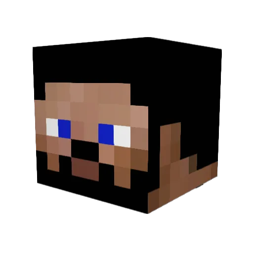 ComicLU Minecraft avatar head, 3D render