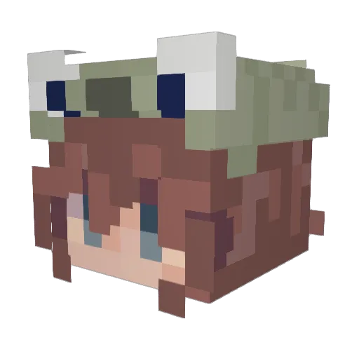 Comic_Frog Minecraft avatar head, 3D render