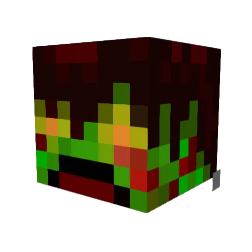Comik Minecraft avatar head, 3D render